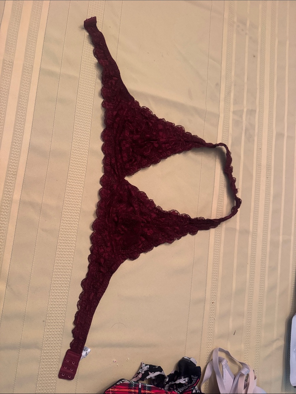Wishlist Lace Triangle Bralette - Burgundy